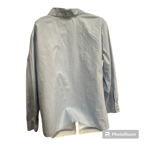 Denim and Company Button Down blouse.  Light blue with white trim  size XL - Picture 2 of 10